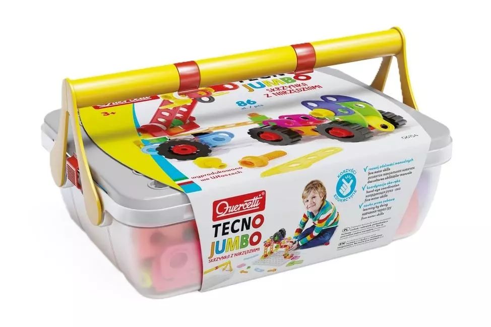 Tecno jumbo skrzynka z narzędziami. Quercetti. Nowy Produkt