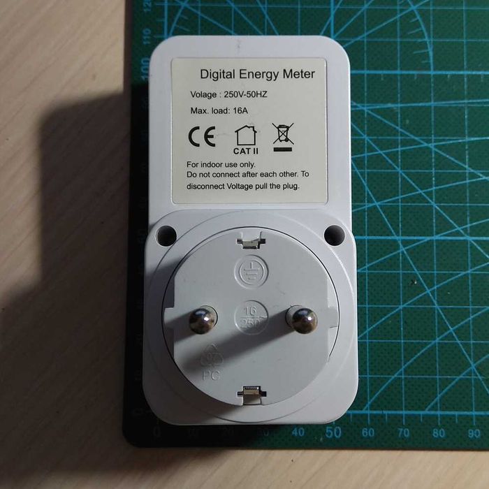 Ваттметр (Цифровий вимірювач потужності 220В 50Гц 16А)