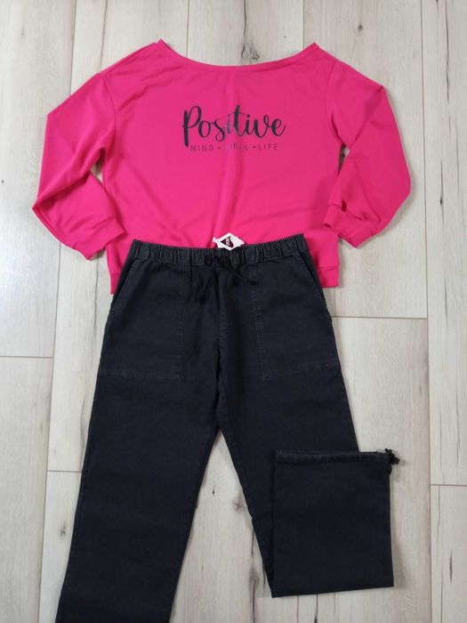 Bluza kolorze fuksja z napisem na przodzie SHEIN L/XL