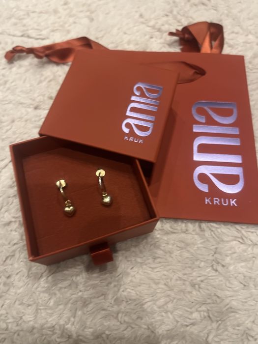 Kolczyki serca Ania kruk srebro 925 złocone