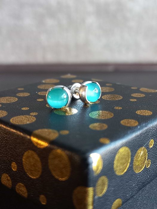 Сережки срібло 925 Котяче Око вінтаж з власної колекції