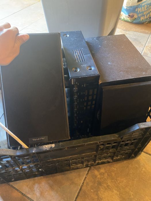 Amplificador fonestar e colunas tomey