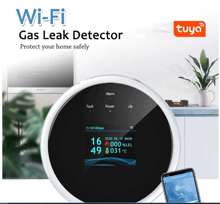 Tuya Wi-Fi детектор газа, сигнализация утечки природного газа