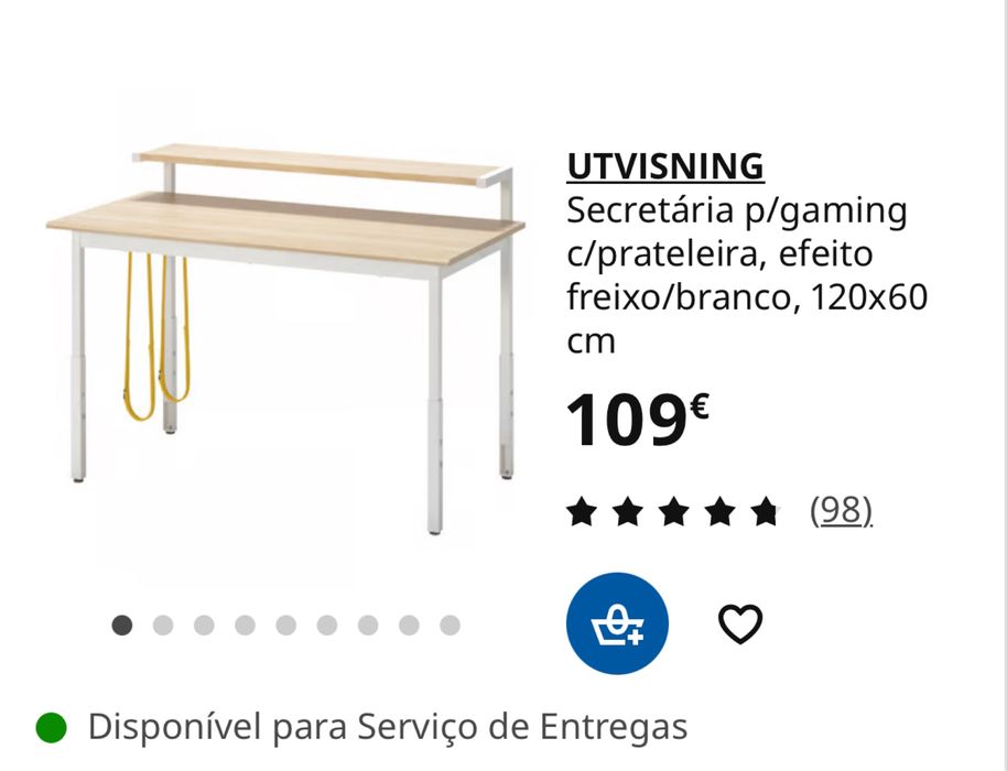 Secretária com prateleira