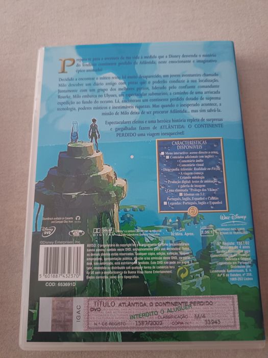 DVD Disney Atlântida o continente perdido