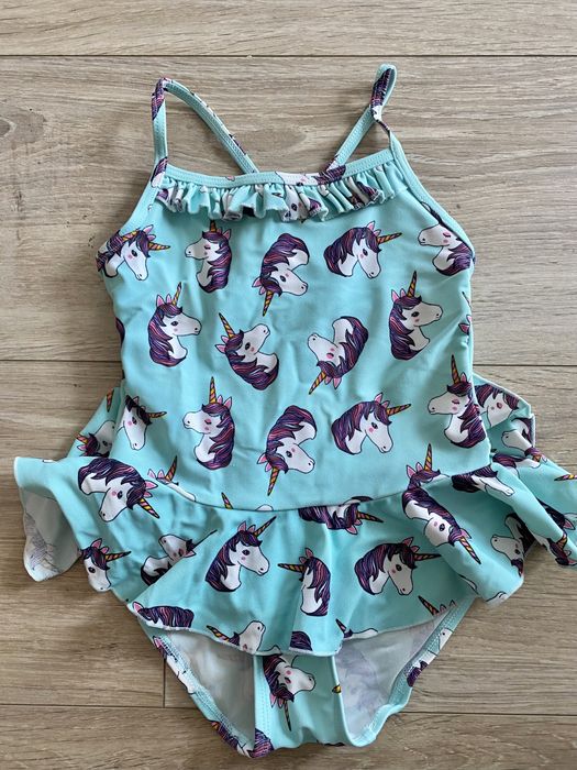 Strój kąpielowy LINDEX z baskinką błękitny 86/92cm - 2 latka