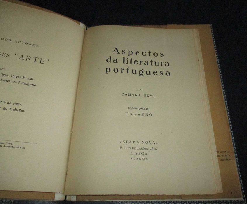 Livro Aspectos da Literatura Portuguesa Câmara Reys