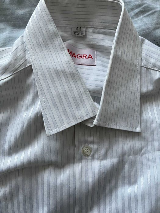 Koszula męska biała w paski