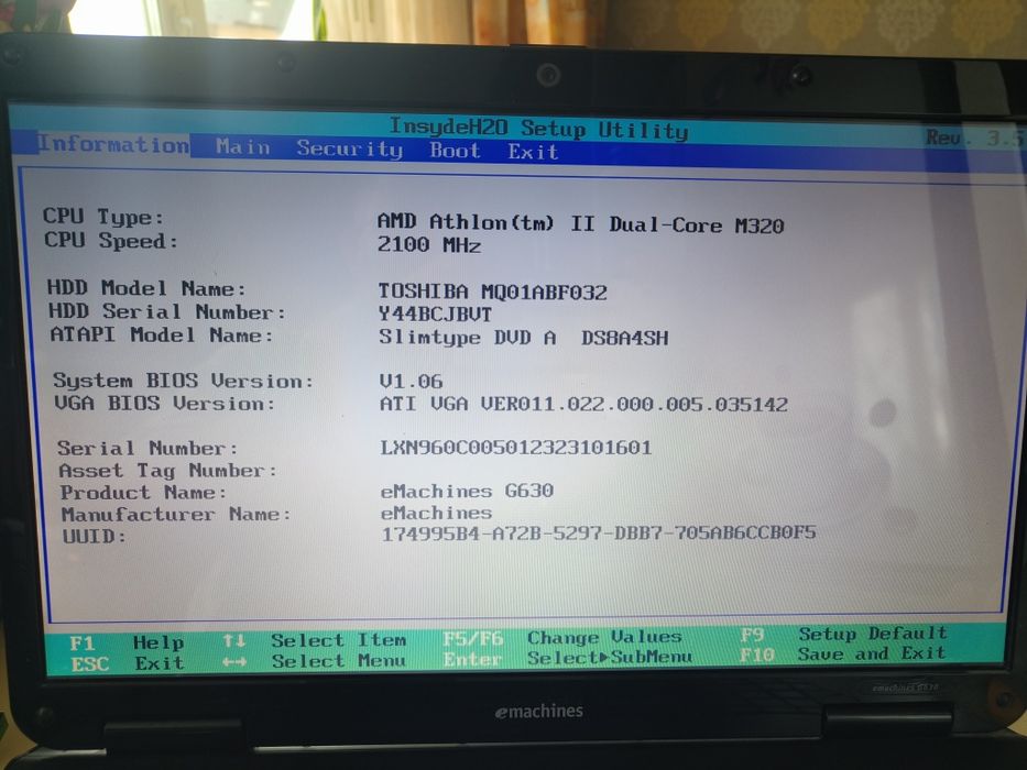 Ноутбук 17.3" eMachines G630