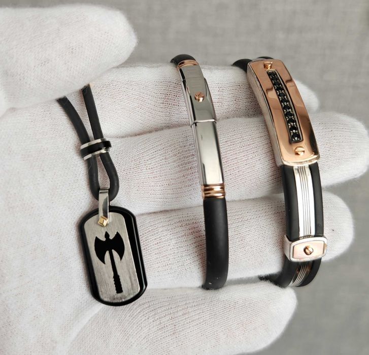 Каучуковий браслет Zancan Steel/Gold/Silver