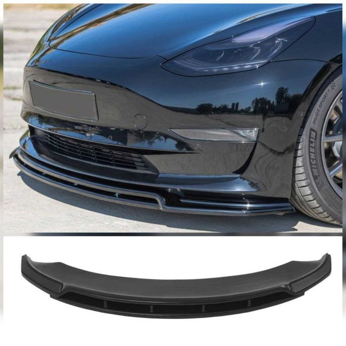 Cплиттер переднего бампера Maxton Design для Tesla Model 3 диффузор спойлер обвес губа пороги зеркала сплiтер