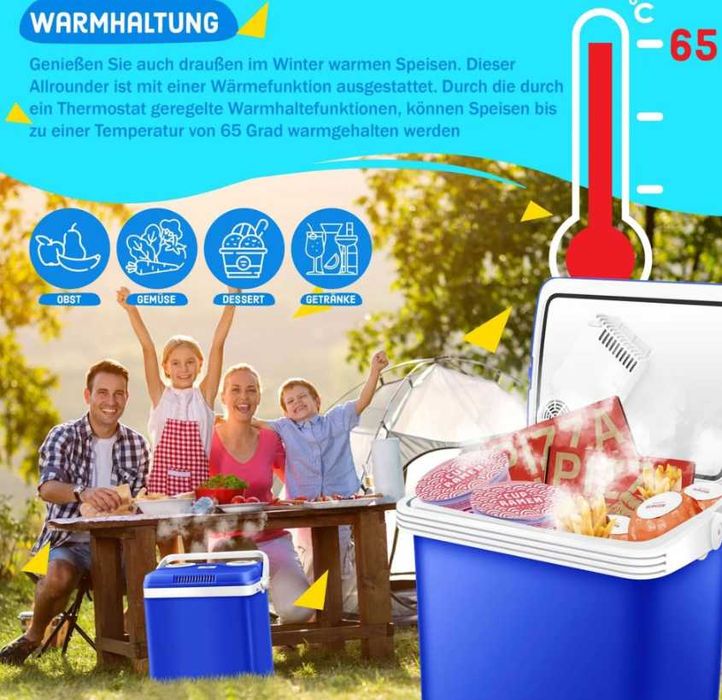 Chłodziarka termoelektryczna KESSER 12V, wtyczka 230V, minilodówka,