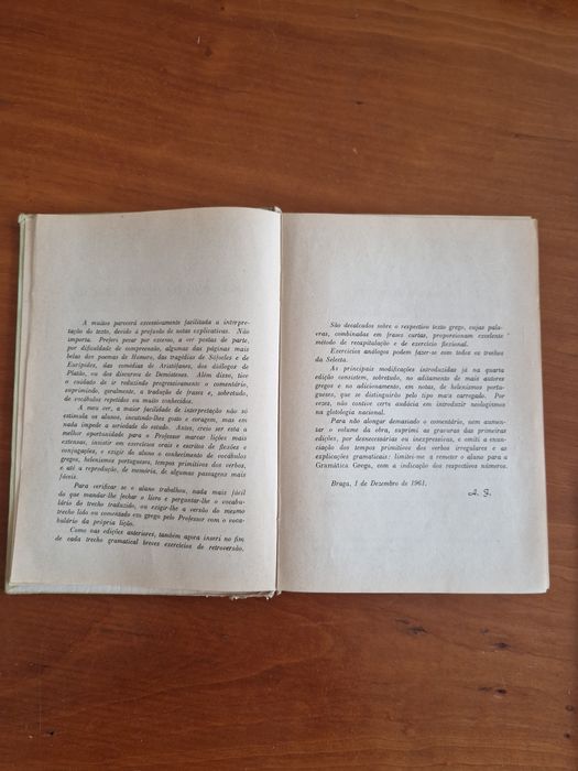 Livro didático "Selecta Grega", A. Freire, S. J.