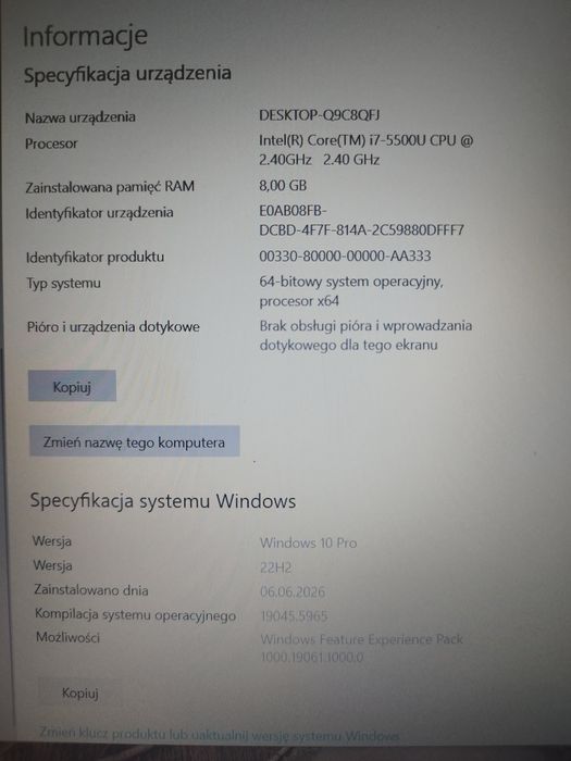 Laptop Lenovo - używany