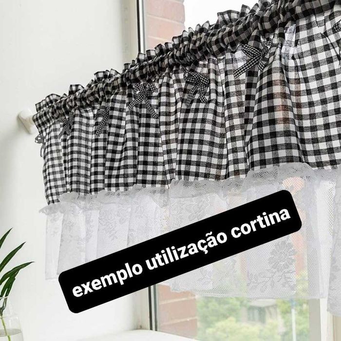 Conj. 2 cortinas para armários ou janelas cozinha