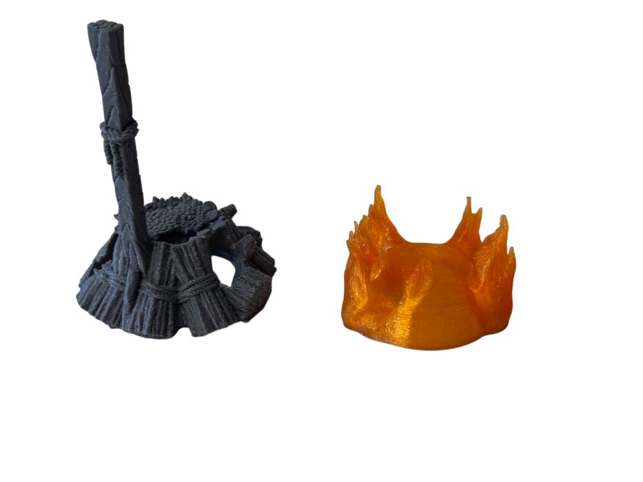 Płonący Stos Inkwizytora (z możliwym efektem LED), druk 3D do gier bitewnych