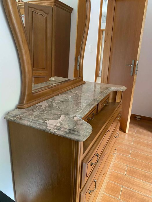 Conjunto armário e cómoda sem espelho quarto