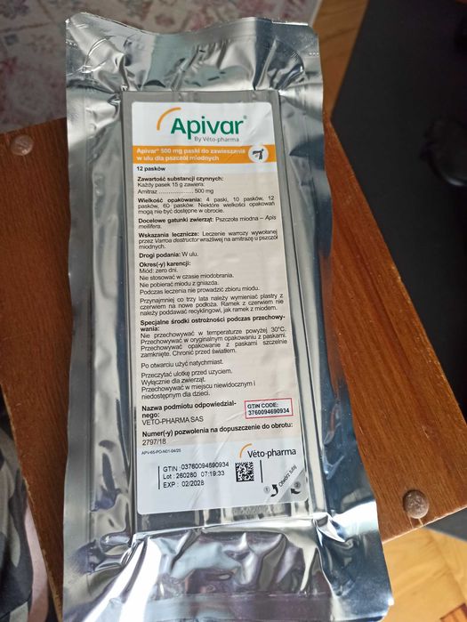Apivar, leki dla pszczół