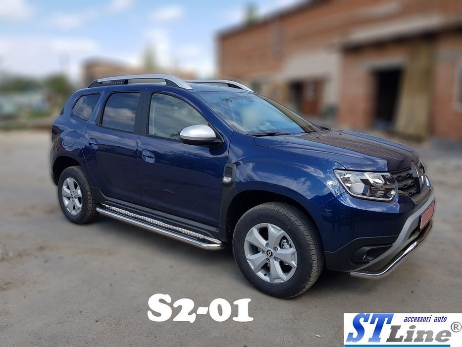 Renault Duster 2018-2024 рр. Бокові пороги Premium (2 шт., нерж.) Ø60