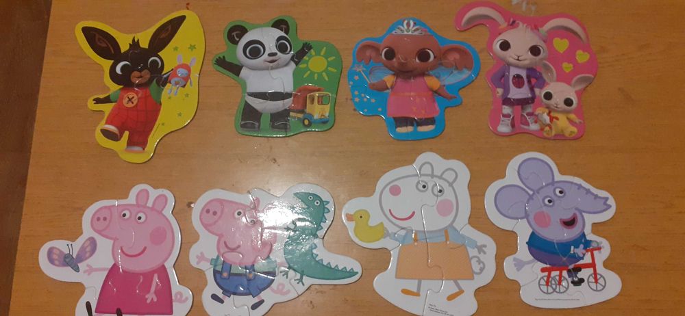 Dwa kąplety puzzli Świnka Peppa i Bing 2+