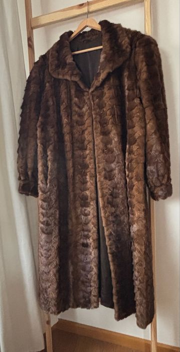 Długie futro naturalne vintage