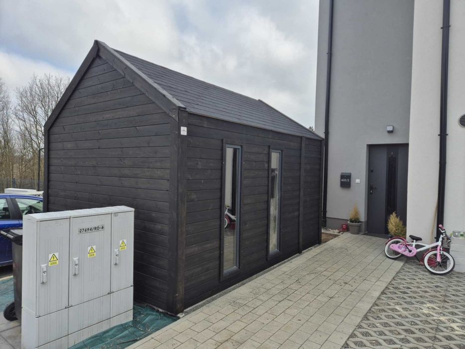 • • • • Domek z pergolą • • • • D20 II 5x3 m producent DREWNOTRIK
