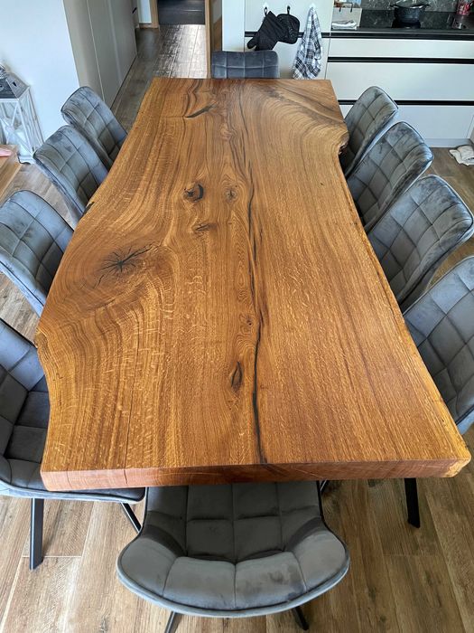 Stół dębowy monolit loft live edge