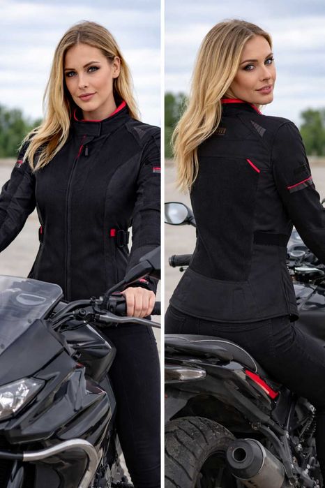 MESHTEC LADY BLACK MESH kurtka motocyklowa damska letnia z membrana