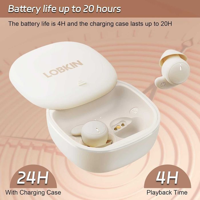 LOBKIN Słuchawki do spania, bezprzewodowe słuchawki Bluetooth 5.4, blokujące hałas,