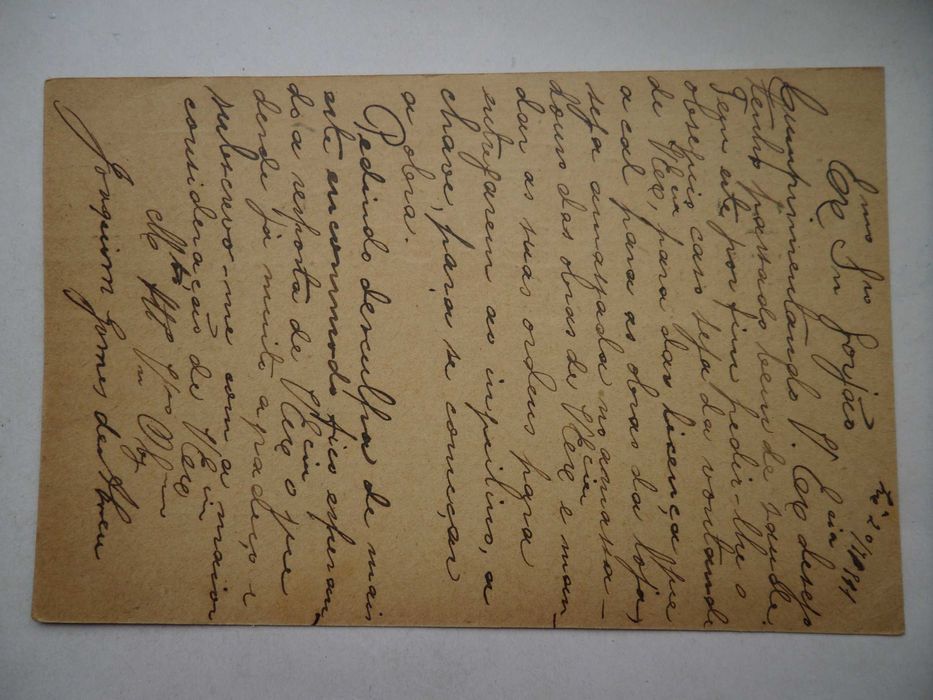 Postal antigo, ano 1911, Selo D. Manuel II com Carimbo Republica