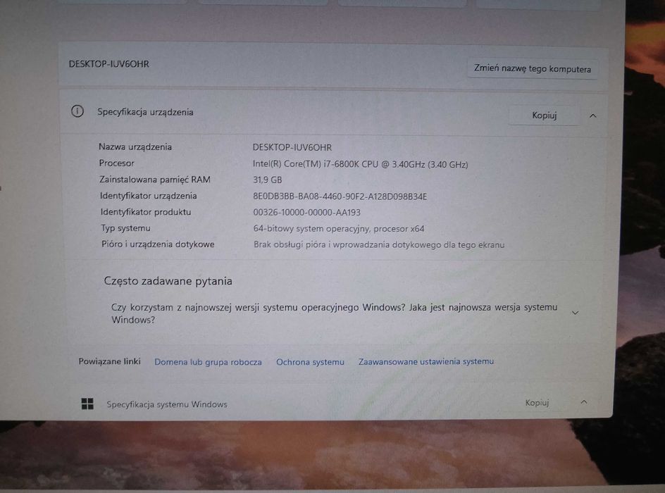 Komputer do gier CORE i7 6c/12t, RTX 3060 12GB, 32GB RAM, 1TB NVMe
