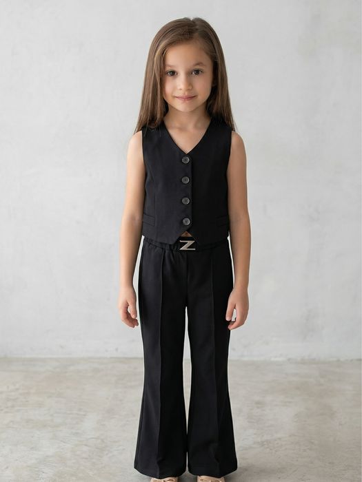 Elegancki komplet dzwony kamizelka 152