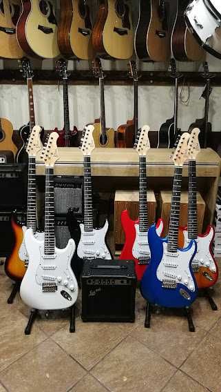 gitara elektryczna ze wzmacniaczem Prima St350 i wzm Ever Play 15W