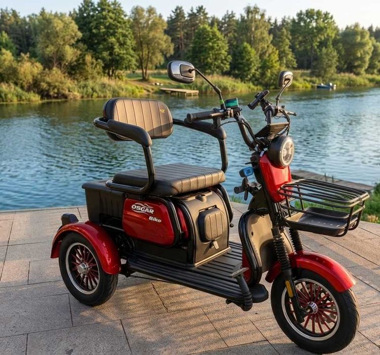 Електротрицикл Oscar Trio2 1200W (2026) Потужний скутер 300кг Оскар