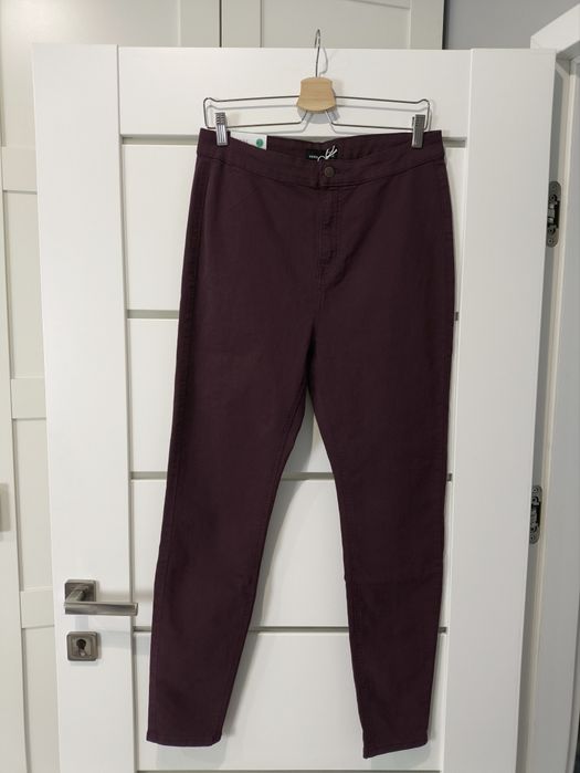 Jeansy damskie Sinsay śliwka/burgund rozmiar XL