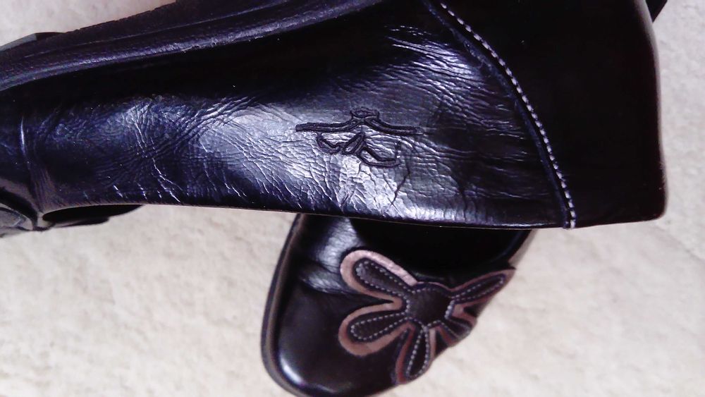 Skórzane włoskie zdrowotne czółenka/balerinki Fly Flot Comfort 37