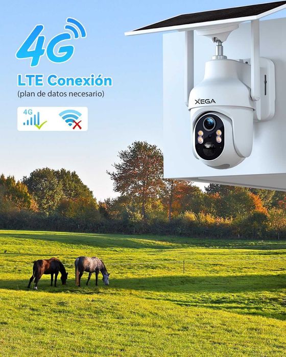 4G LTE Câmara de vigilância exterior com cartão SIM 2K HD