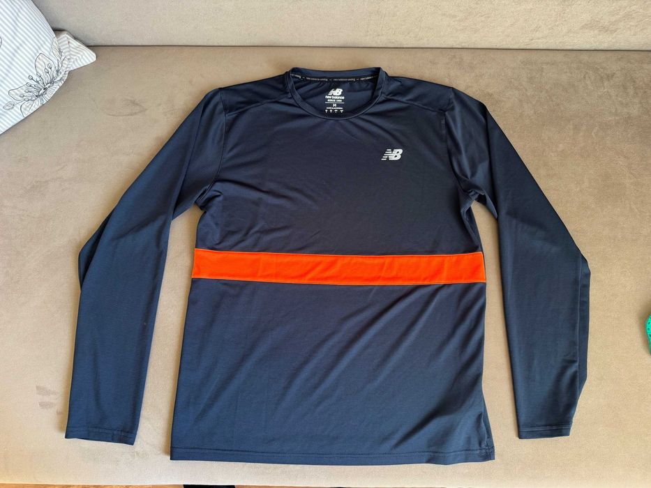 Męska koszulka sportowa z długim rękawem, New Balance, r. M.-idealny stan