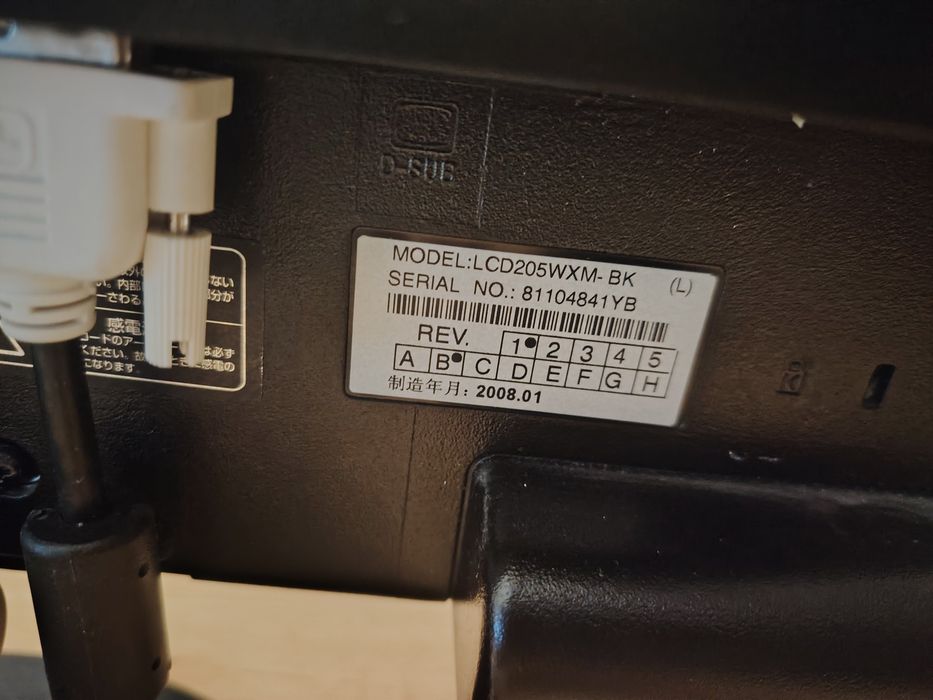 Monitor 20" NEC LCD205WXM (DVI, VGA, 1680x1050) – sprawny, do biura/warsztatu