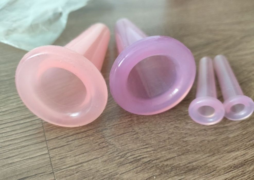 Силиконовые вакуумные банки для лица, в наборе 2 шт