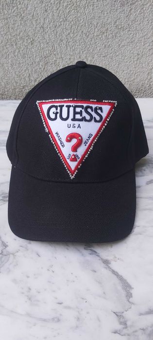 NOWA czapka z daszkiem  bejsbolówka GUESS czarna cyrkonie a070