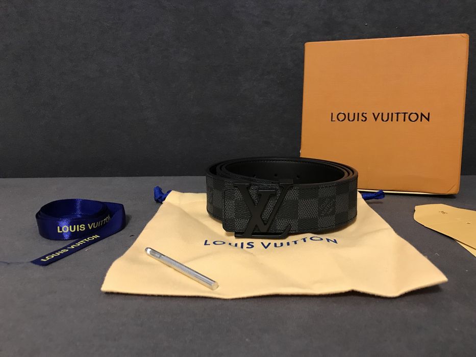 Pasek Louis Vuitton 80-125 skora naturalna canvas Ebene szachownica