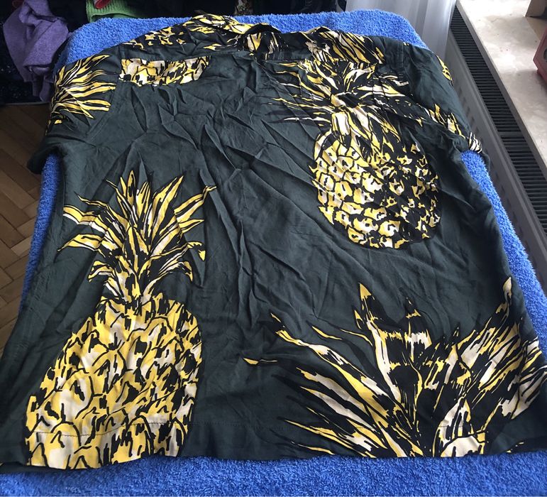 Koszula H&M Pineapple – Męska, Wiskoza, Wzór w Ananasy – Rozmiar M