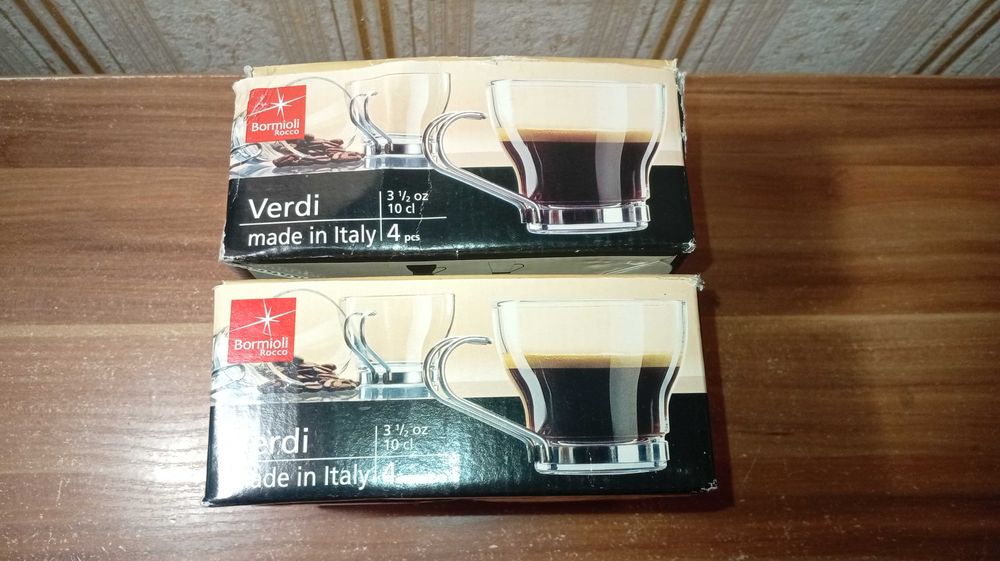 НОВІ Набори Чашок для ЕСПРЕСО та КАПУЧІНО Bormioli Rocco Verdi Італія