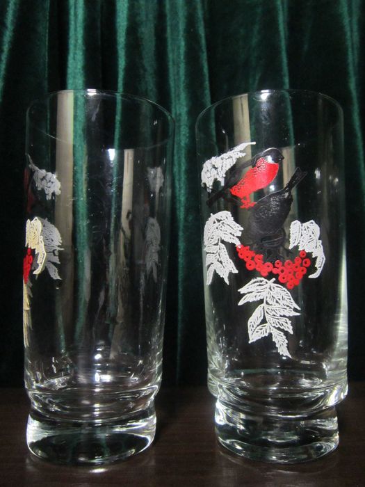 Бокалы праздничные Снегирей 1960 годов