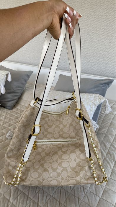 Bolsa bege e castanho