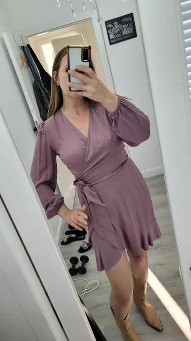 Reves liliowa sukienka koperowa