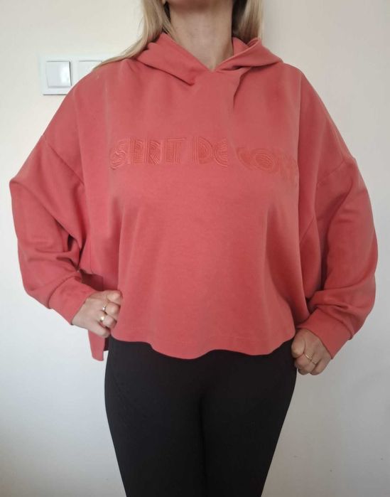 bluza oversize z kapturem koralowa 36/38*Esprit*S/M