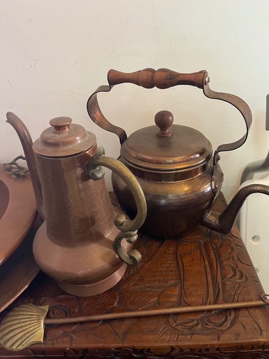Peças vintage estanho acobreadas