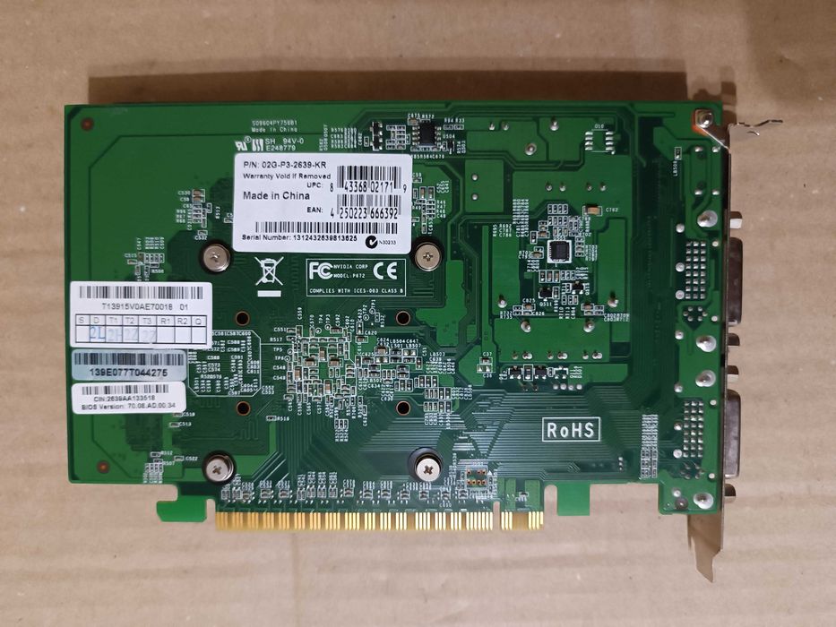 Рабочая видеокарта GF GT630 2GB GDDR3 EVGA (02G-P3-2639-KR)